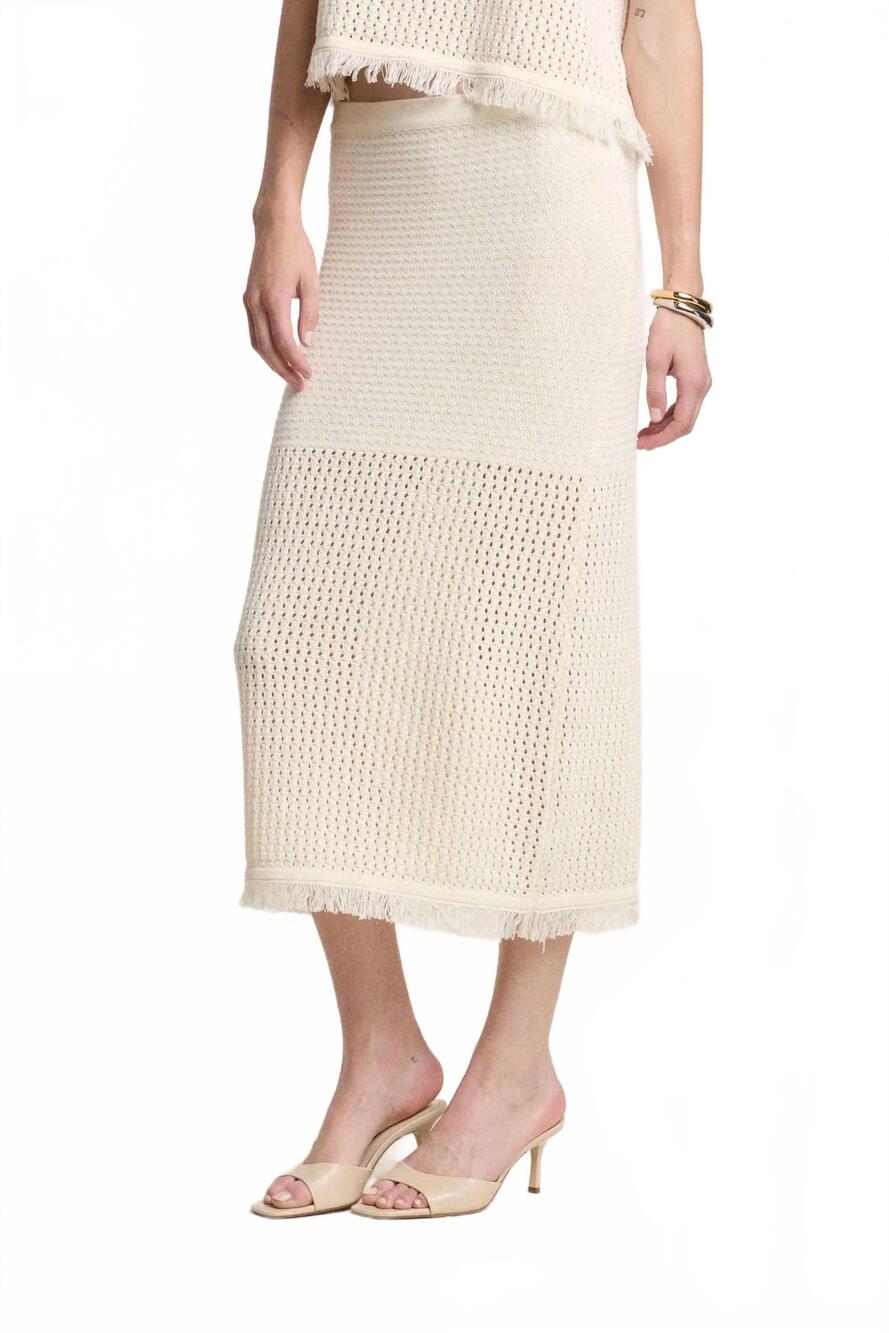 NEW VELVET BY GRAHAM & SPENCER women's blythe midi skirt in milk